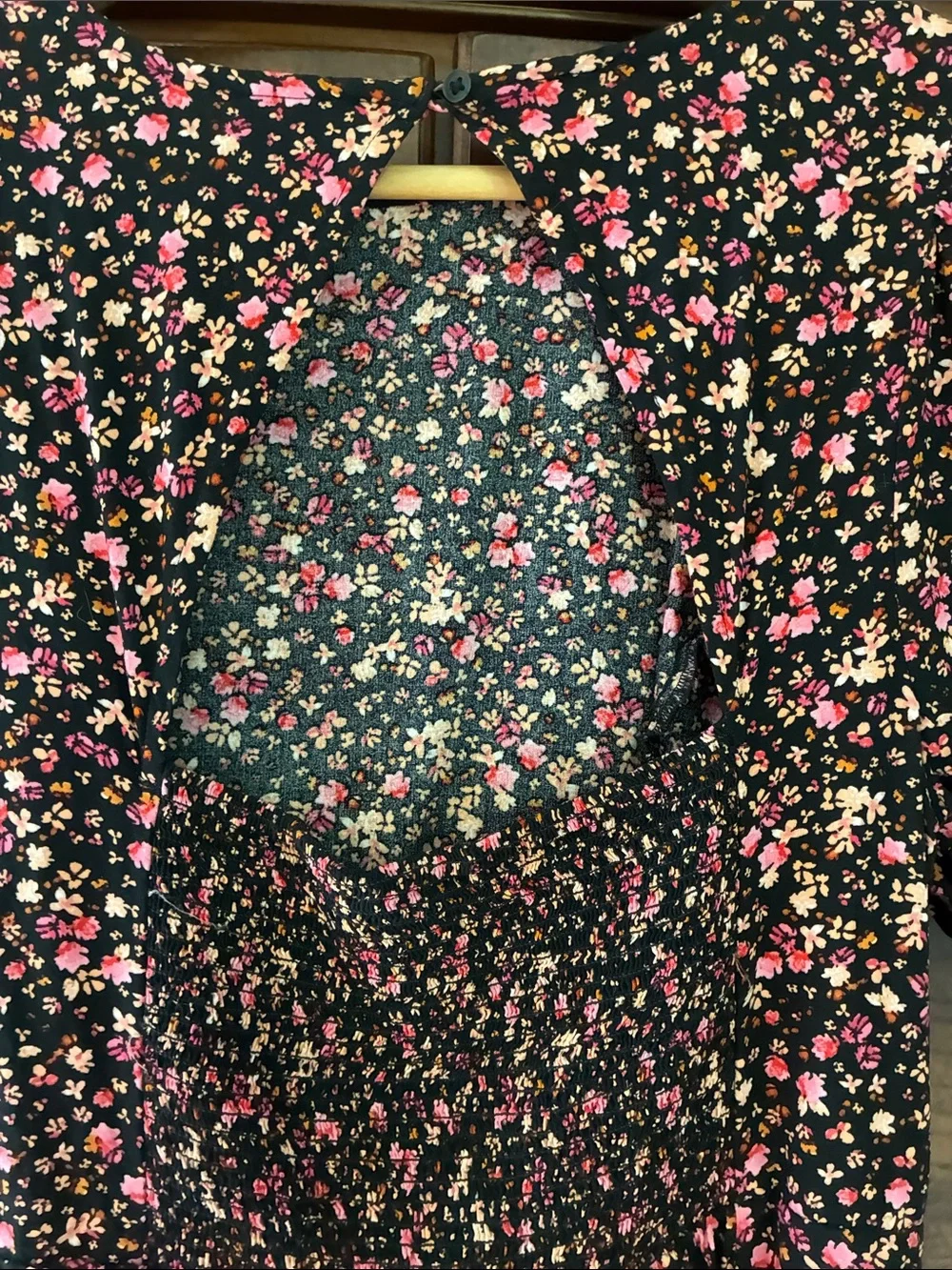 Old Navy Black Mini Dress with Pink Floral Print - Picture 7 of 9
